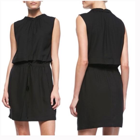 A.L.C. Common BlousonTop Drawstring Black Dress 2 - Picture 8 of 8